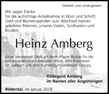 Anzeige von Heinz Amberg von MGO