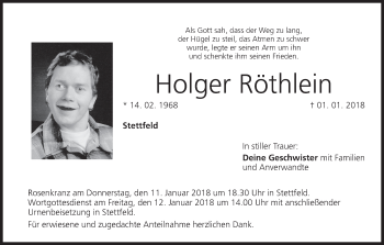 Anzeige von Holger Röthlein von MGO