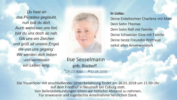 Anzeige von Ilse Sesselmann von MGO