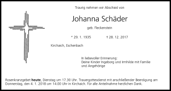 Anzeige von Johanna Schäder von MGO