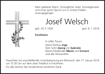 Anzeige von Josef Welsch von MGO