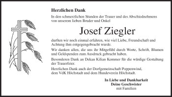 Anzeige von Josef Ziegler von MGO
