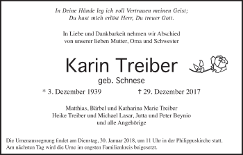 Anzeige von Karin Treiber von MGO