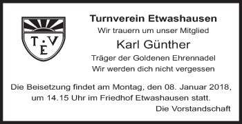 Anzeige von Karl Günther von MGO