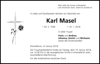 Anzeige von Karl Masel von MGO