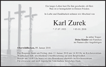Anzeige von Karl Zurek von MGO