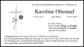 Anzeige von Karoline Obenauf von MGO