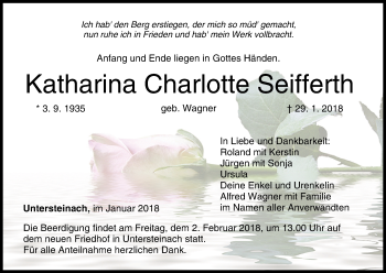 Anzeige von Katharina Charlotte Seifferth von MGO