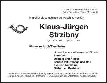 Anzeige von Klaus-Jürgen Strzibny von MGO