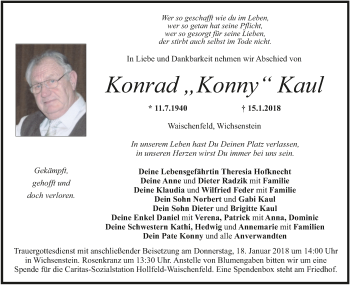 Anzeige von Konrad Konny Kaul von MGO