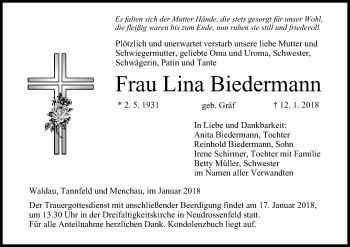 Anzeige von Lina Biedermann von MGO