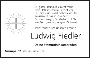 Anzeige von Ludwig Fiedler von MGO