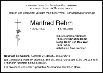Anzeige von Manfred Rehm von MGO
