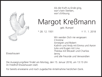 Anzeige von Margot Kreßmann von MGO