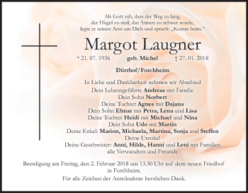 Anzeige von Margot Laugner von MGO