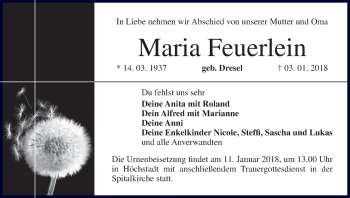 Anzeige von Maria Feuerlein von MGO