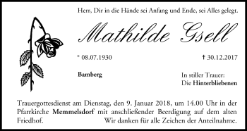 Anzeige von Mathilde Gsell von MGO