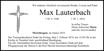 Anzeige von Max Lauterbach von MGO