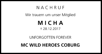 Anzeige von Micha  von MGO