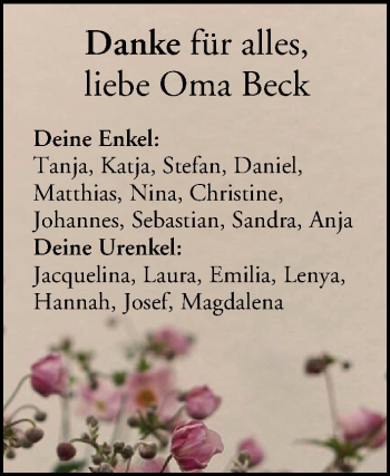Anzeige von Oma Beck  von MGO