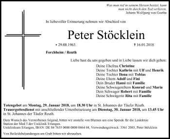 Anzeige von Peter Stöcklein von MGO