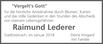 Anzeige von Raimund Lederer von MGO