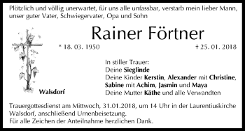 Anzeige von Rainer Förtner von MGO