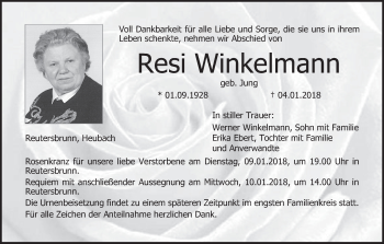 Anzeige von Resi Winkelmann von MGO