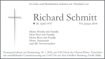 Anzeige von Richard Schmitt von MGO