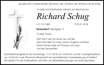 Anzeige von Richard Schug von MGO