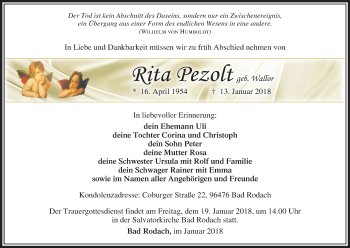 Anzeige von Rita Pezolt von MGO