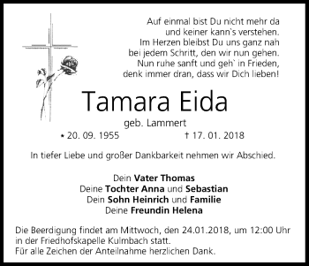 Anzeige von Tamara Eida von MGO