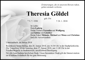 Anzeige von Theresia Göldel von MGO