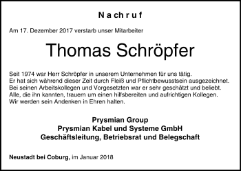 Anzeige von Thomas Schröpfer von MGO