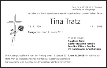Anzeige von Tina Tratz von MGO