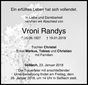 Anzeige von Vroni Randys von MGO