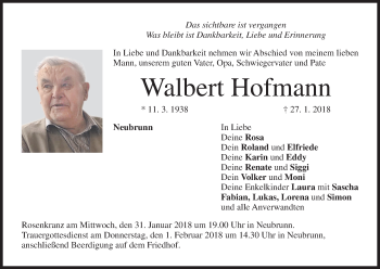 Anzeige von Walbert Hofmann von MGO