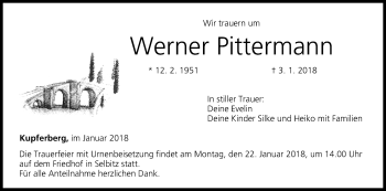 Anzeige von Werner Pittermann von MGO