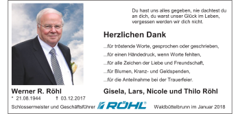 Anzeige von Werner R. Röhl von MGO