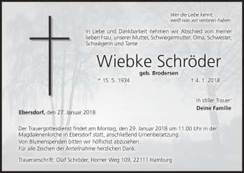 Anzeige von Wiebke Schröder von MGO