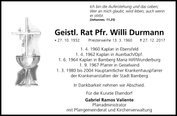 Anzeige von Willi Durmann von MGO