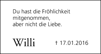 Anzeige von Willi die Fröhli von MGO