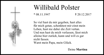 Anzeige von Willibald Polster von MGO