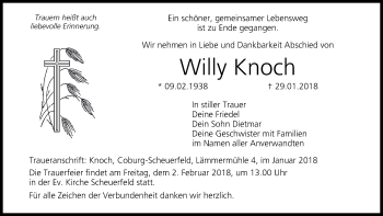 Anzeige von Willy Knoch von MGO