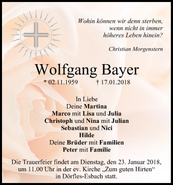 Anzeige von Wolfgang Bayer von MGO