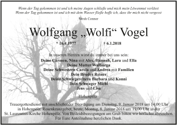 Anzeige von Wolfgang Vogel von MGO