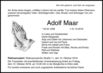 Anzeige von Adolf Maar von MGO