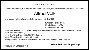 Anzeige von Alfred Volk von MGO