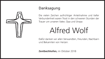 Anzeige von Alfred Wolf von MGO