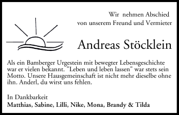 Anzeige von Andreas Stöcklein von MGO